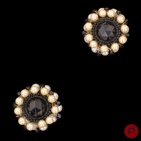 PACO RABANNE - AUTOMNE-HIVER 1989/90- PAIRE DE BOUCLES D'OREILLES