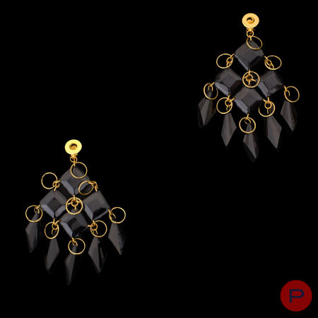 PACO RABANNE - AUTOMNE-HIVER 1990/91- PAIRE DE BOUCLES D'OREILLES