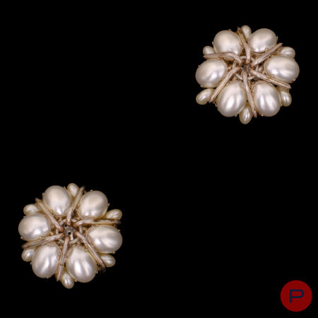 PACO RABANNE - AUTOMNE-HIVER 1991/92- PAIRE DE BOUCLES D'OREILLES