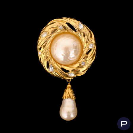 YVES SAINT LAURENT- BROCHE-PENDENTIF
