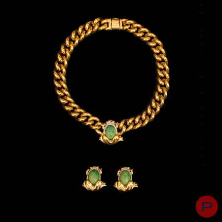 VALENTINO- DEMI-PARURE, COLLIER, PAIRE DE BOUCLES D'OREILLES