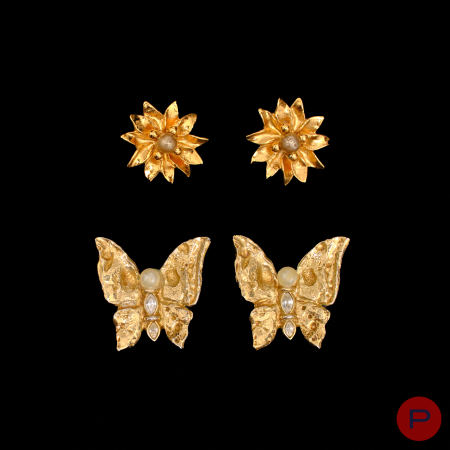 YVES SAINT LAURENT - 1980'S- BOUCLES D'OREILLES