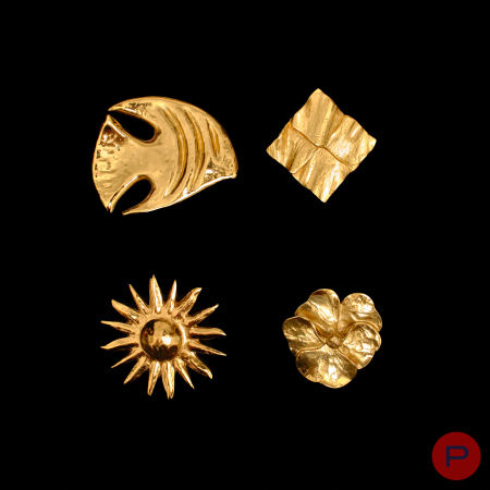 YVES SAINT LAURENT - 1980'S- BROCHE-PENDENTIF, BROCHES