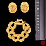 YVES SAINT LAURENT - 1980/90'S- BRACELET, PAIRE DE BOUCLES D'OREILLES