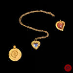 YVES SAINT LAURENT, ANONYME - 1980/90'S- PENDENTIF, BROCHE-PENDENTIF, COLLIER