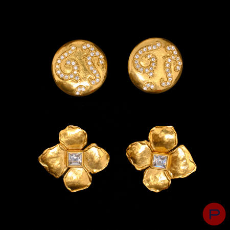 YVES SAINT LAURENT - 1980/90'S- BOUCLES D'OREILLES