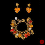 YVES SAINT LAURENT - 1980'S- BRACELET, PAIRE DE BOUCLES D'OREILLES