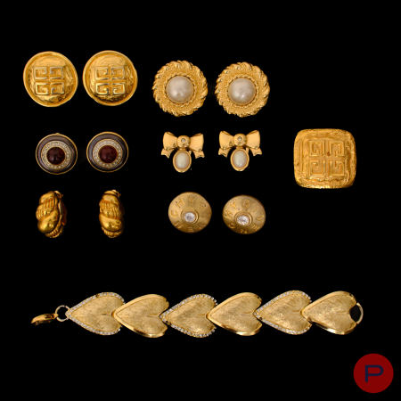 BALENCIAGA, CELINE, GIVENCHY, GIVENCHY PARFUMS, NINA RICCI- BRACELET, BOUCLES D'OREILLES, BROCHE
