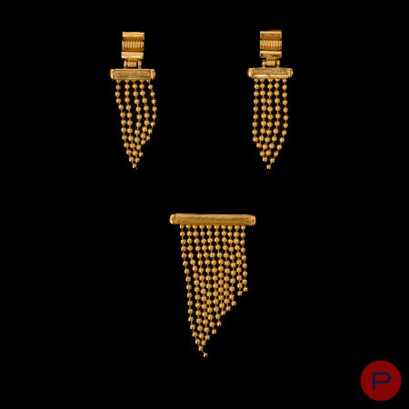 YVES SAINT LAURENT - 1980'S- PAIRE DE BOUCLES D'OREILLES, BROCHE