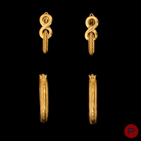 YVES SAINT LAURENT - 1980/90'S- BOUCLES D'OREILLES