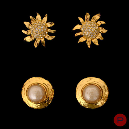 YVES SAINT LAURENT - 1980/90'S- BOUCLES D'OREILLES