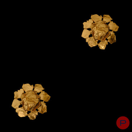 YVES SAINT LAURENT - 1980'S- PAIRE DE BOUCLES D'OREILLES