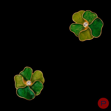 YVES SAINT LAURENT RIVE GAUCHE - 1990'S- PAIRE DE BOUCLES D'OREILLES