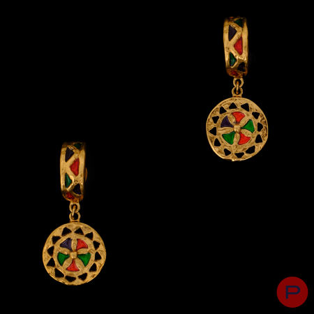 YVES SAINT LAURENT - 1980/90'S- PAIRE DE BOUCLES D'OREILLES