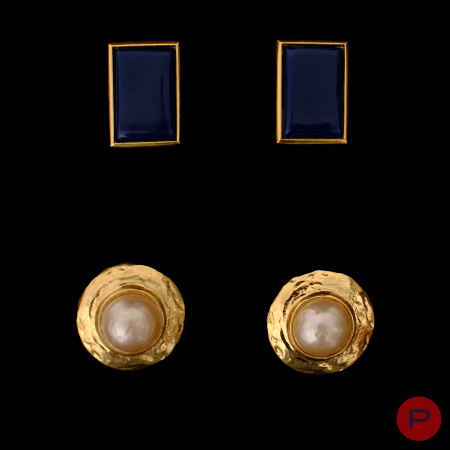 YVES SAINT LAURENT - 1980/90'S- BOUCLES D'OREILLES