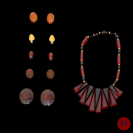 ANONYME - 1970/80'S- COLLIER, BOUCLES D'OREILLES