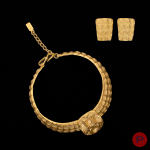 YVES SAINT LAURENT - 1980/90'S- COLLIER, PAIRE DE BOUCLES D'OREILLES