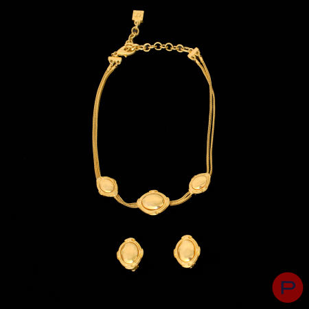 KARL LAGERFELD - 1990'S- COLLIER, PAIRE DE BOUCLES D'OREILLES