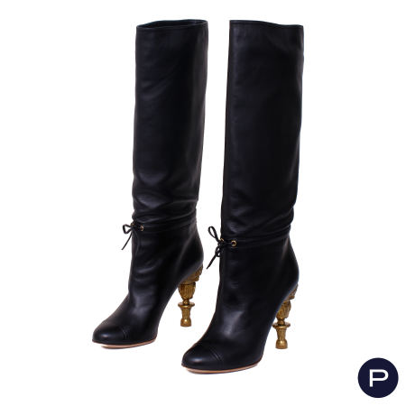 CHANEL X KARL LAGERFELD - CIRCA 2010 - PAIRE DE BOTTES