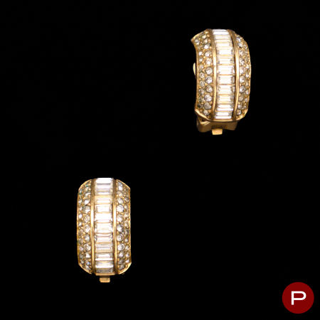 CHRISTIAN DIOR- PAIRE DE BOUCLES D'OREILLES