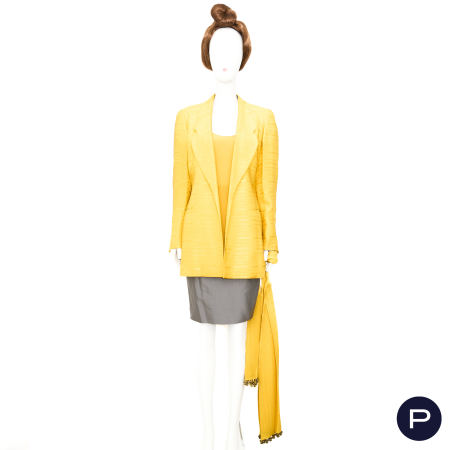 GIANFRANCO FERRÉ - 1990'S - ENSEMBLE, VESTE, JUPE, CORSAGE, ÉTOLE