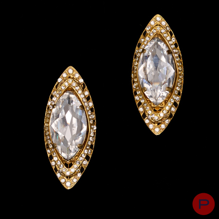 GIANFRANCO FERRÉ- PAIRE DE BOUCLES D'OREILLES