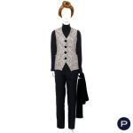 GIANFRANCO FERRÉ - 1990'S - ENSEMBLE, MANTEAU, GILET, ÉCHARPE