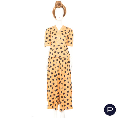 YVES SAINT LAURENT TRICOT - 1980'S - ENSEMBLE, HAUT, PANTALON