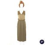 SAINT LAURENT RIVE GAUCHE - CIRCA 1977 - ENSEMBLE, HAUT, JUPE PORTEFEUILLE