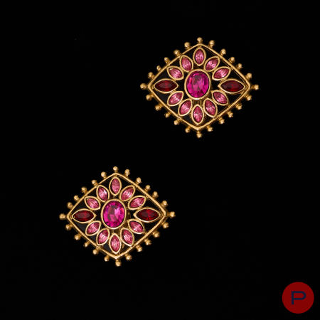 SCHERRER - 1980/90'S- PAIRE DE BOUCLES D'OREILLES