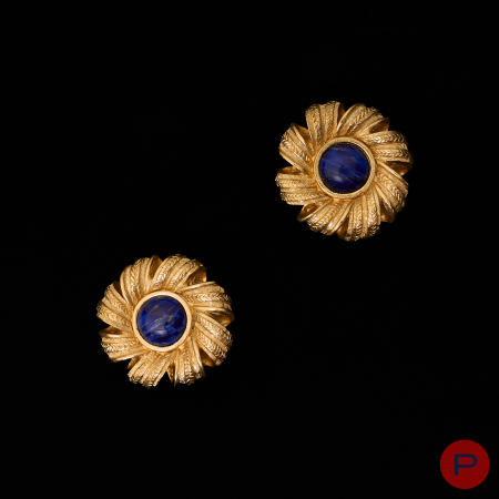 GUY LAROCHE - 1980/90'S- PAIRE DE BOUCLES D'OREILLES