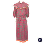 JUNGLE JAP - CIRCA 1978 - ENSEMBLE, BLOUSE, JUPE PORTEFEUILLE