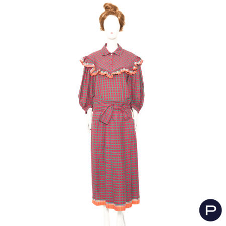 JUNGLE JAP - CIRCA 1978 - ENSEMBLE, BLOUSE, JUPE PORTEFEUILLE