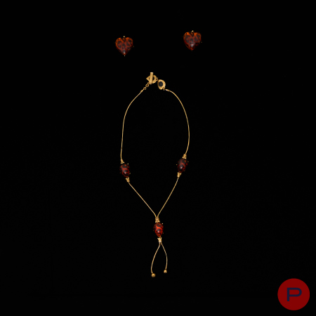 YVES SAINT LAURENT - 1990'S- PARURE, COLLIER, PAIRE DE BOUCLES D'OREILLES