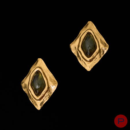 YVES SAINT LAURENT - 1980/90'S- PAIRE DE BOUCLES D'OREILLES