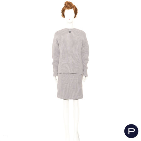 LOUIS VUITTON X NICOLAS GHESQUIÈRE - AUTOMNE-HIVER 2024/25 - ENSEMBLE, CARDIGAN, JUPE