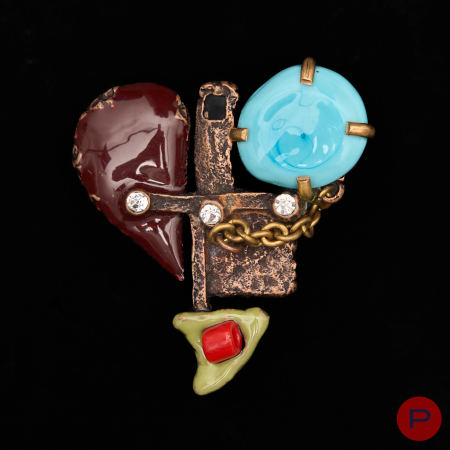 CHRISTIAN LACROIX - 1990/2000'S- BROCHE-PENDENTIF