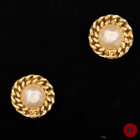 CHANEL - 1980'S- PAIRE DE BOUCLES D'OREILLES