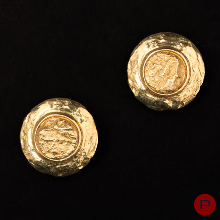 YVES SAINT LAURENT - CIRCA 1990- PAIRE DE BOUCLES D'OREILLES