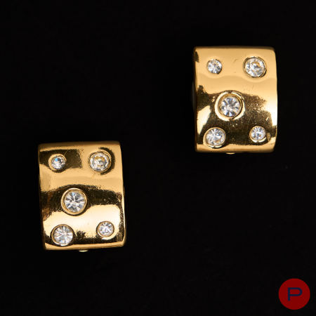 YVES SAINT LAURENT - 1980/90'S- PAIRE DE BOUCLES D'OREILLES