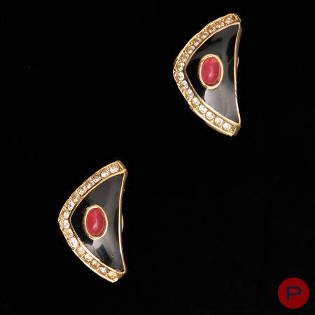 CHRISTIAN DIOR - 1980'S- PAIRE DE BOUCLES D'OREILLES