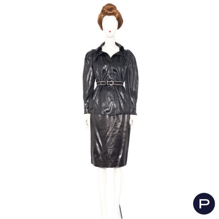 SAINT LAURENT RIVE GAUCHE - CIRCA 1980 - ENSEMBLE, VESTE, JUPE