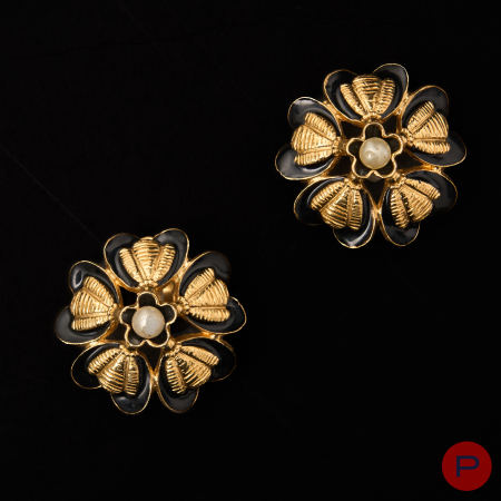 CHANEL - 1980'S- PAIRE DE BOUCLES D'OREILLES