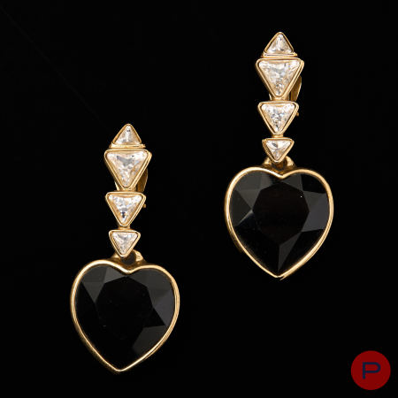 YVES SAINT LAURENT - 1980/90'S- PAIRE DE BOUCLES D'OREILLES