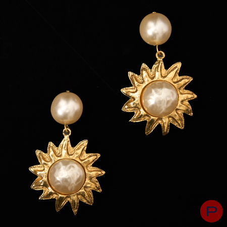 CHANEL - 1980'S- PAIRE DE BOUCLES D'OREILLES