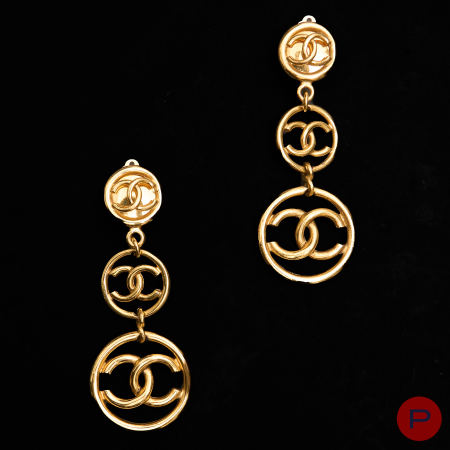 CHANEL - PRINTEMPS-ÉTÉ 1993- PAIRE DE BOUCLES D'OREILLES