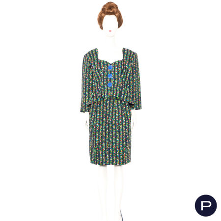 YVES SAINT LAURENT RIVE GAUCHE - PRINTEMPS-ÉTÉ 1990 - ENSEMBLE, VESTE, JUPE