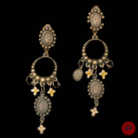 JEAN PAUL GAULTIER - PRINTEMPS-ÉTÉ 1994- PAIRE DE BOUCLES D'OREILLES