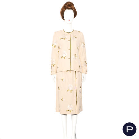 CHANEL BOUTIQUE X KARL LAGERFELD - 1980/90'S - ENSEMBLE, VESTE, HAUT, JUPE