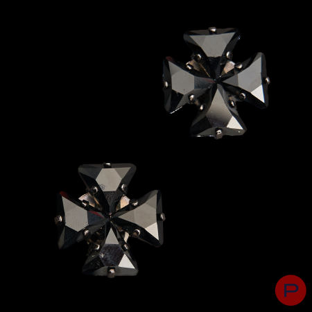 YVES SAINT LAURENT RIVE GAUCHE - 1990'S- PAIRE DE BOUCLES D'OREILLES